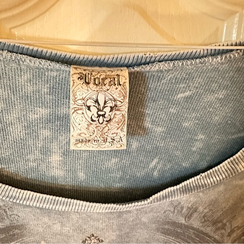 Vocal Blue and White Top